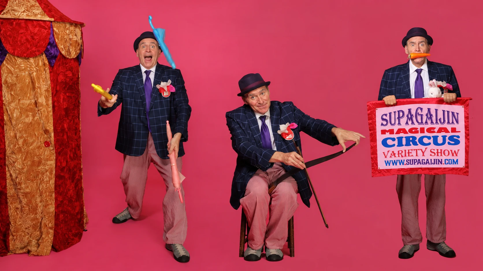 Supagaijin performing juggling and magic